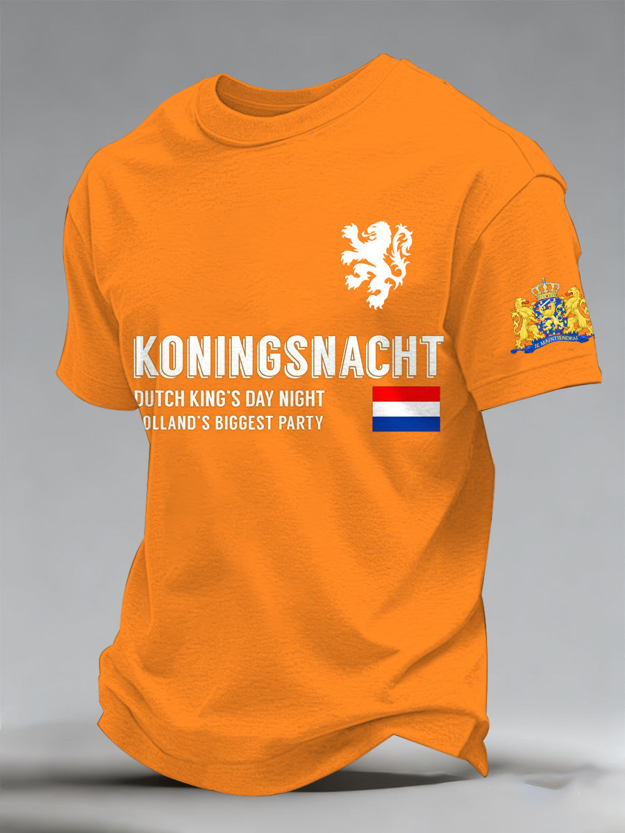 Heren T-shirt met herdenkingsprint voor de Nederlandse Koningsdag