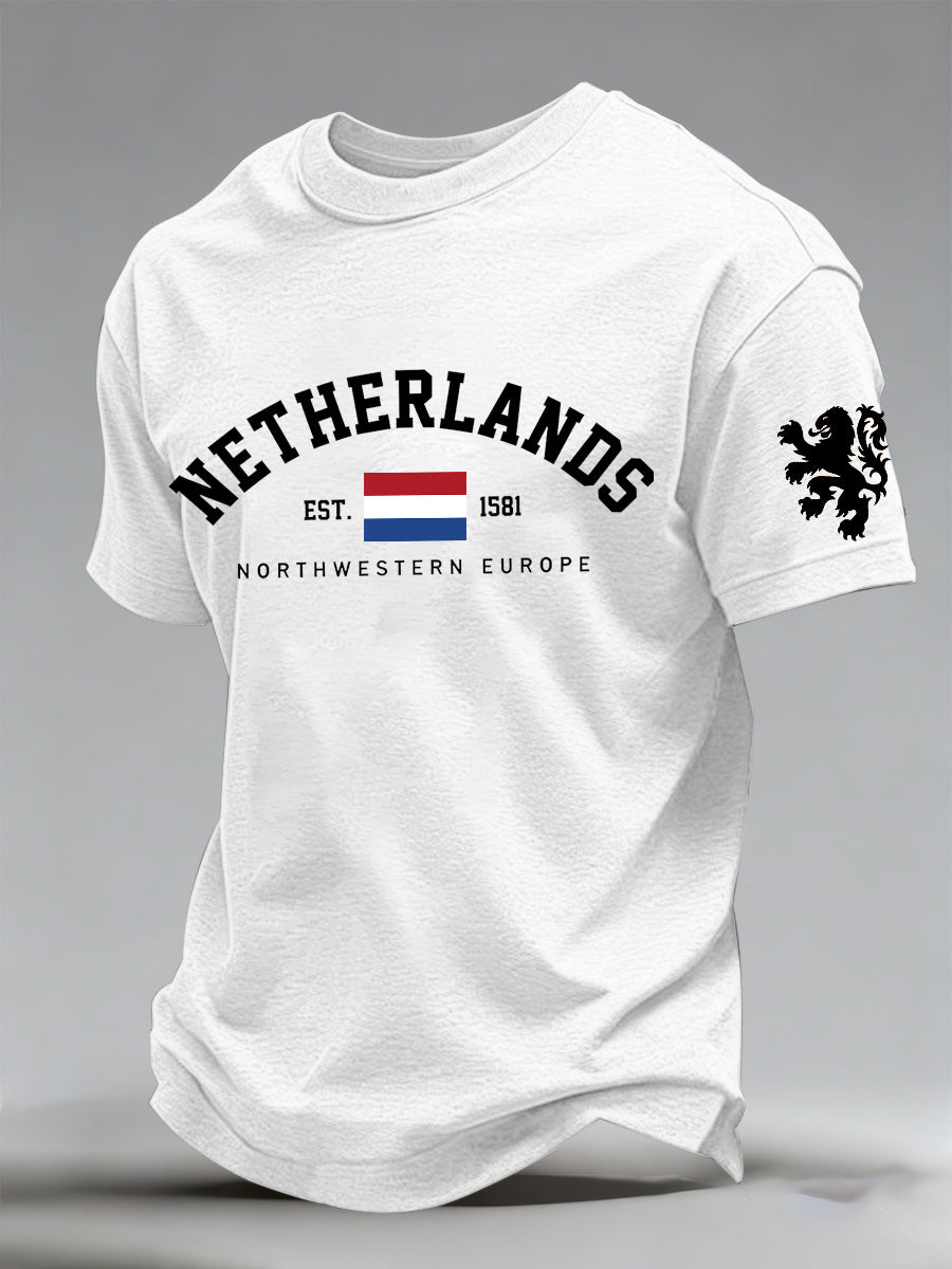 Heren T-shirt met herdenkingsprint voor de Nederlandse Koningsdag