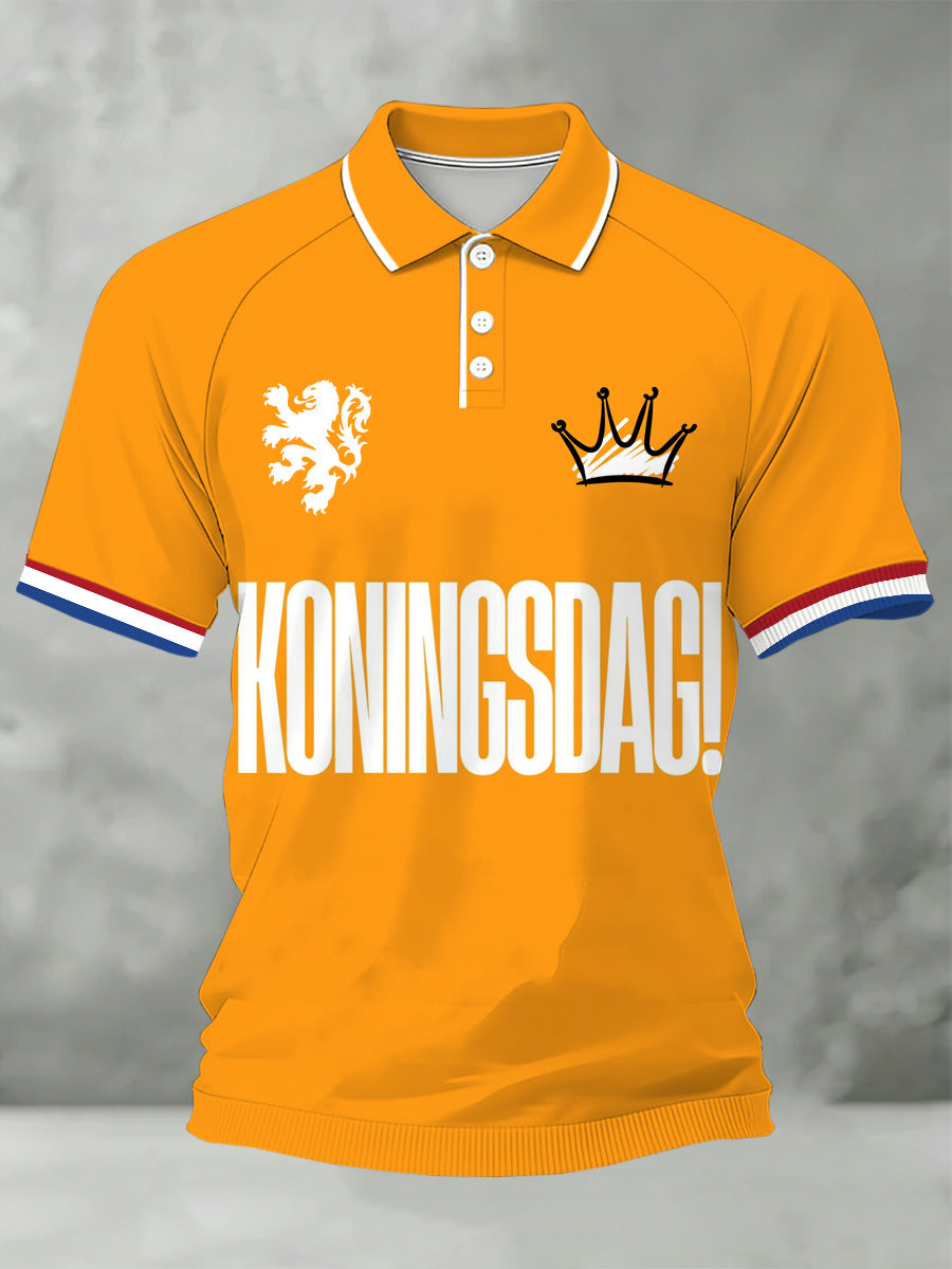 Herenpolo met herdenkingsprint voor de Nederlandse Koningsdag