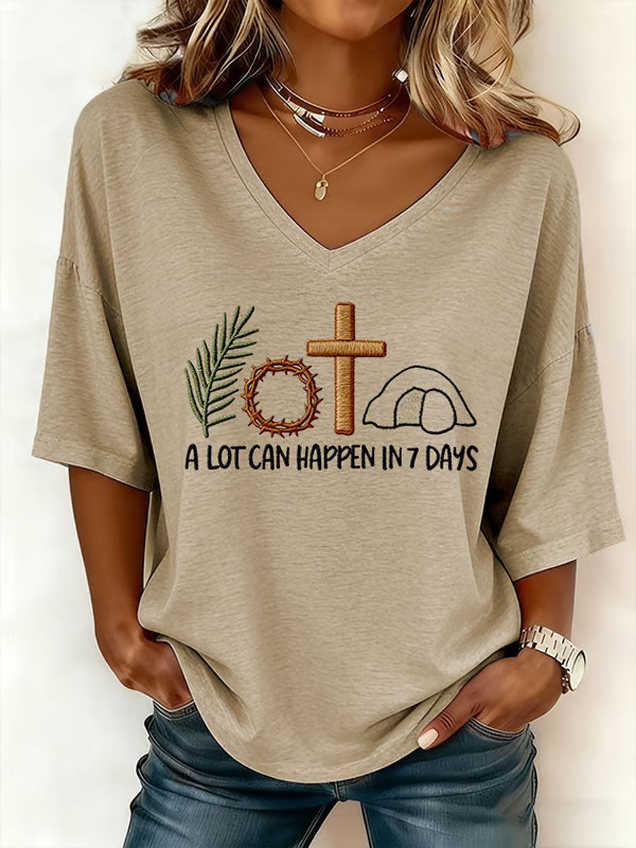 Dames paashaas veel kan gebeuren in 3 dagen Gedrukt T-shirt