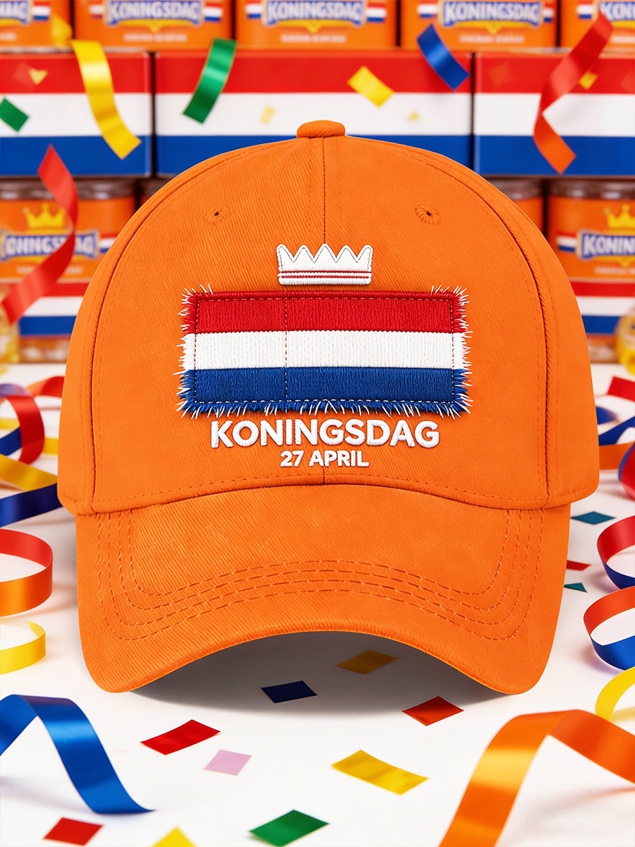 Koningsdag Nederlandse Vlag Print Casual Oranje Hoed