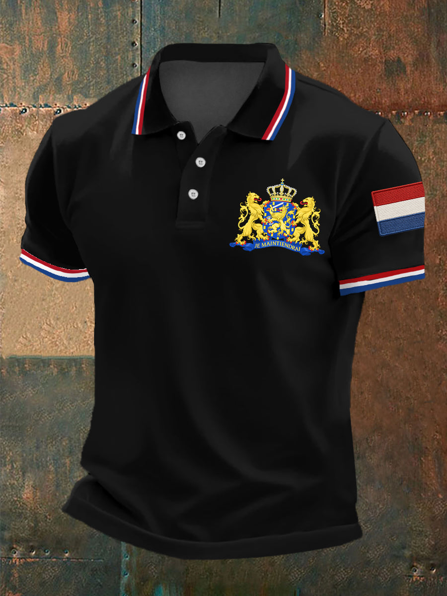 Heren Nederland Vlag Print Casual Top