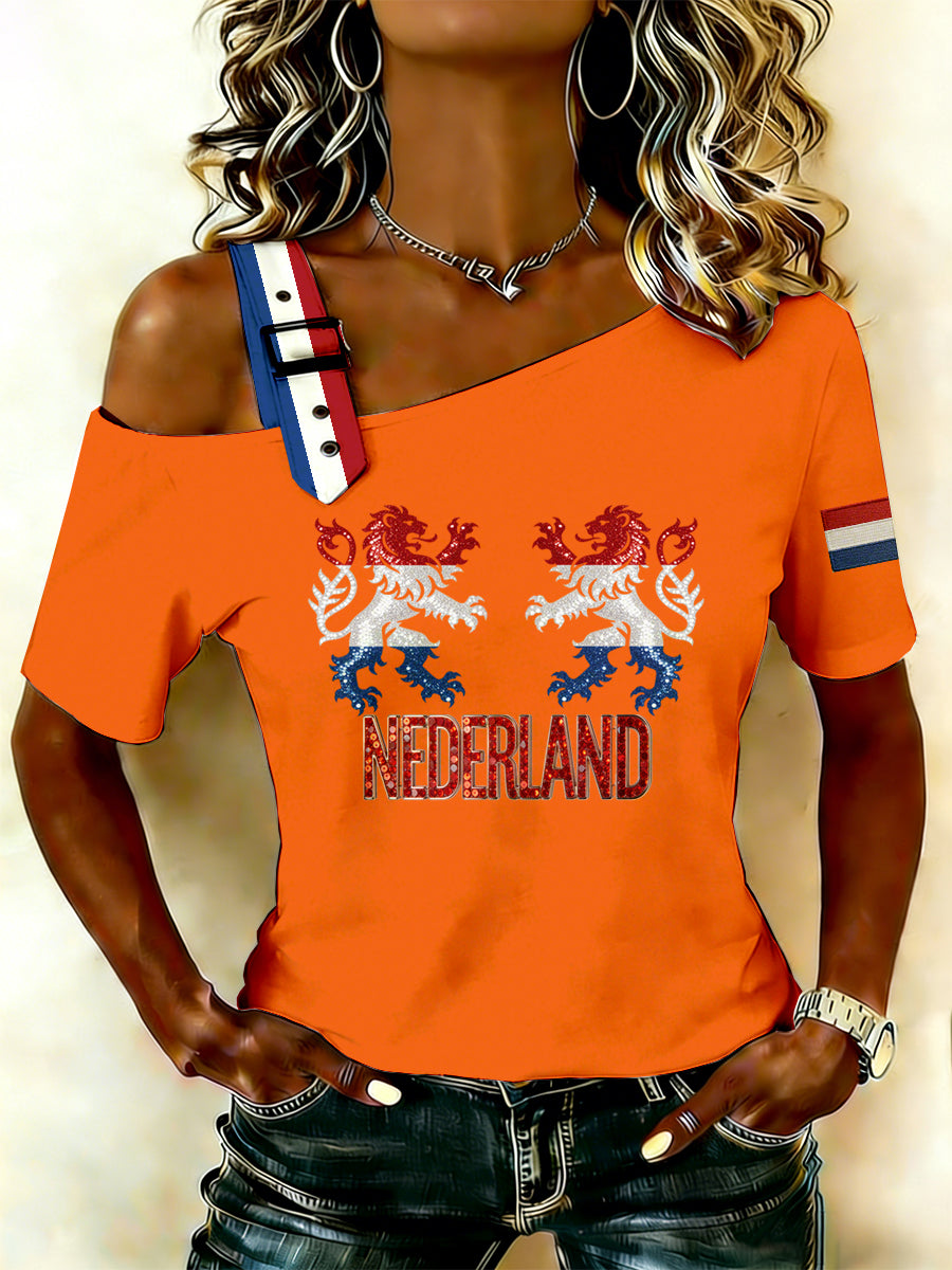 Dames Nederlandse Koningsdag Print Tank Top T-shirt
