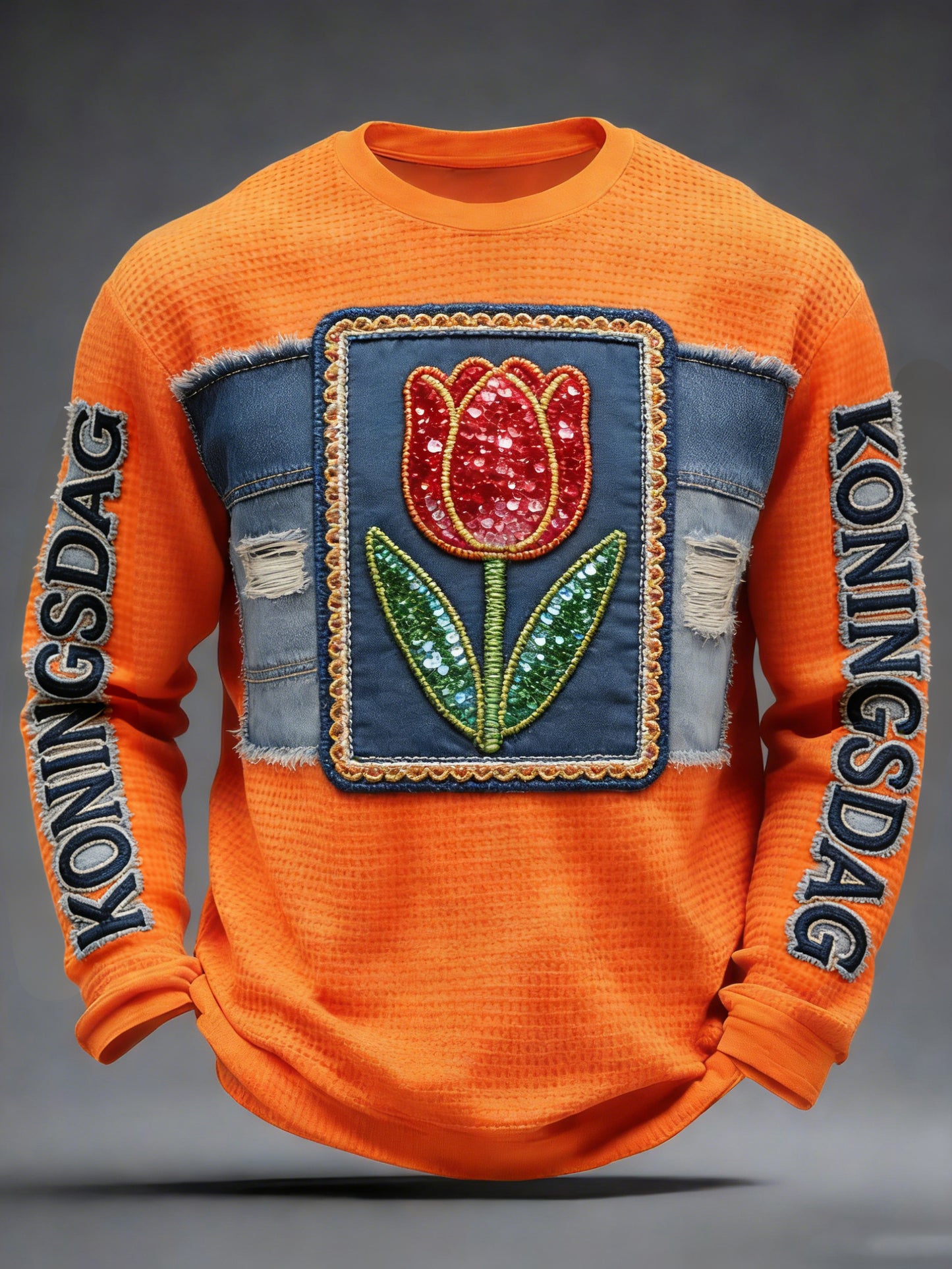 Vintage casual sweatshirt voor de viering van Koningsdag in Nederland