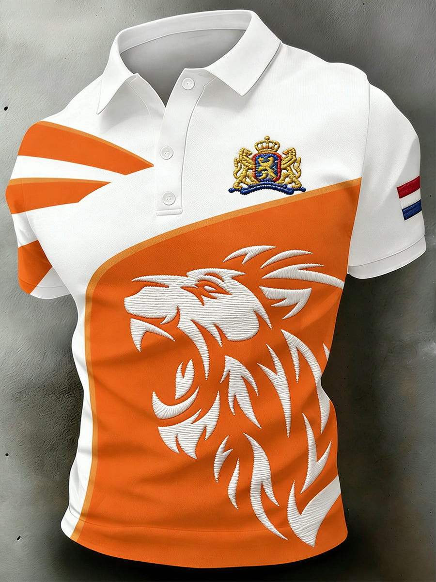 Herenpolo met Koningsdagprint