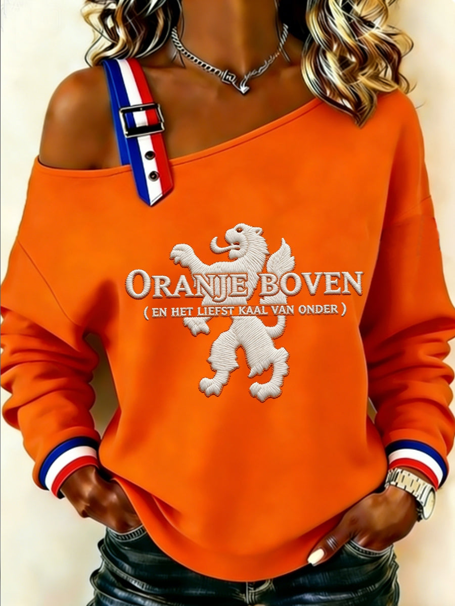 Dames Koningsdag-sweatshirt