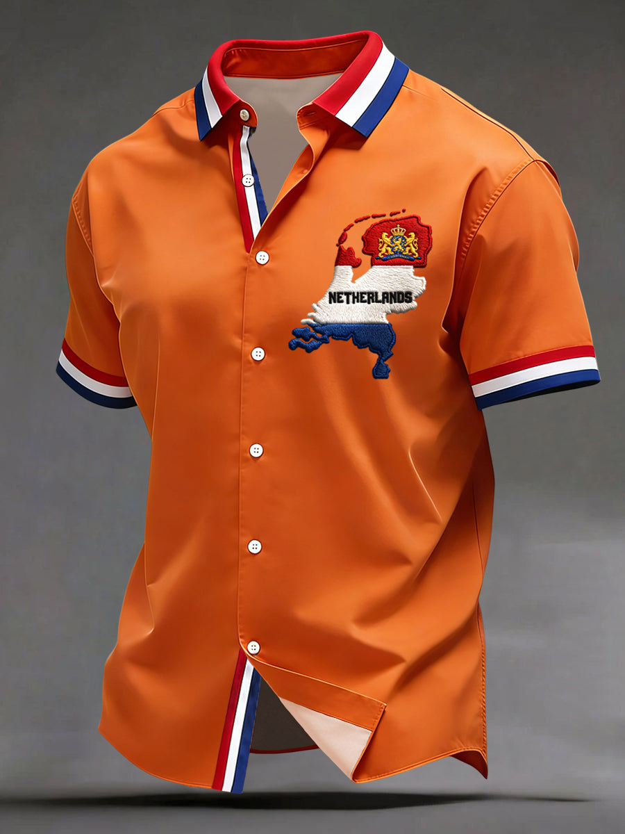 Vintage koningsdag kaart casual shirt