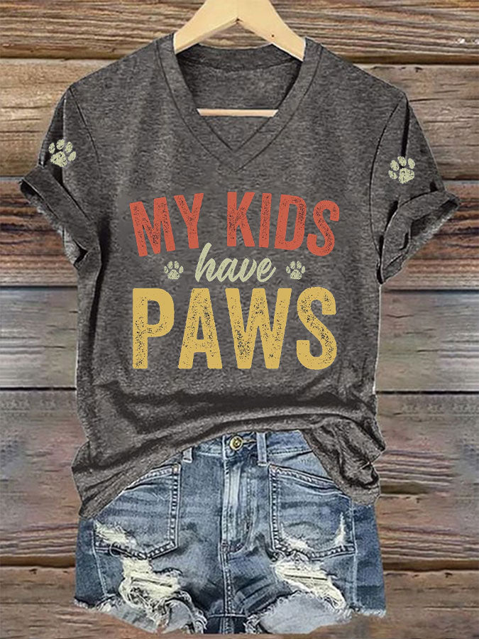 Moederdag voor vrouwen Mijn kinderen hebben een bovenkant met poten gedrukt