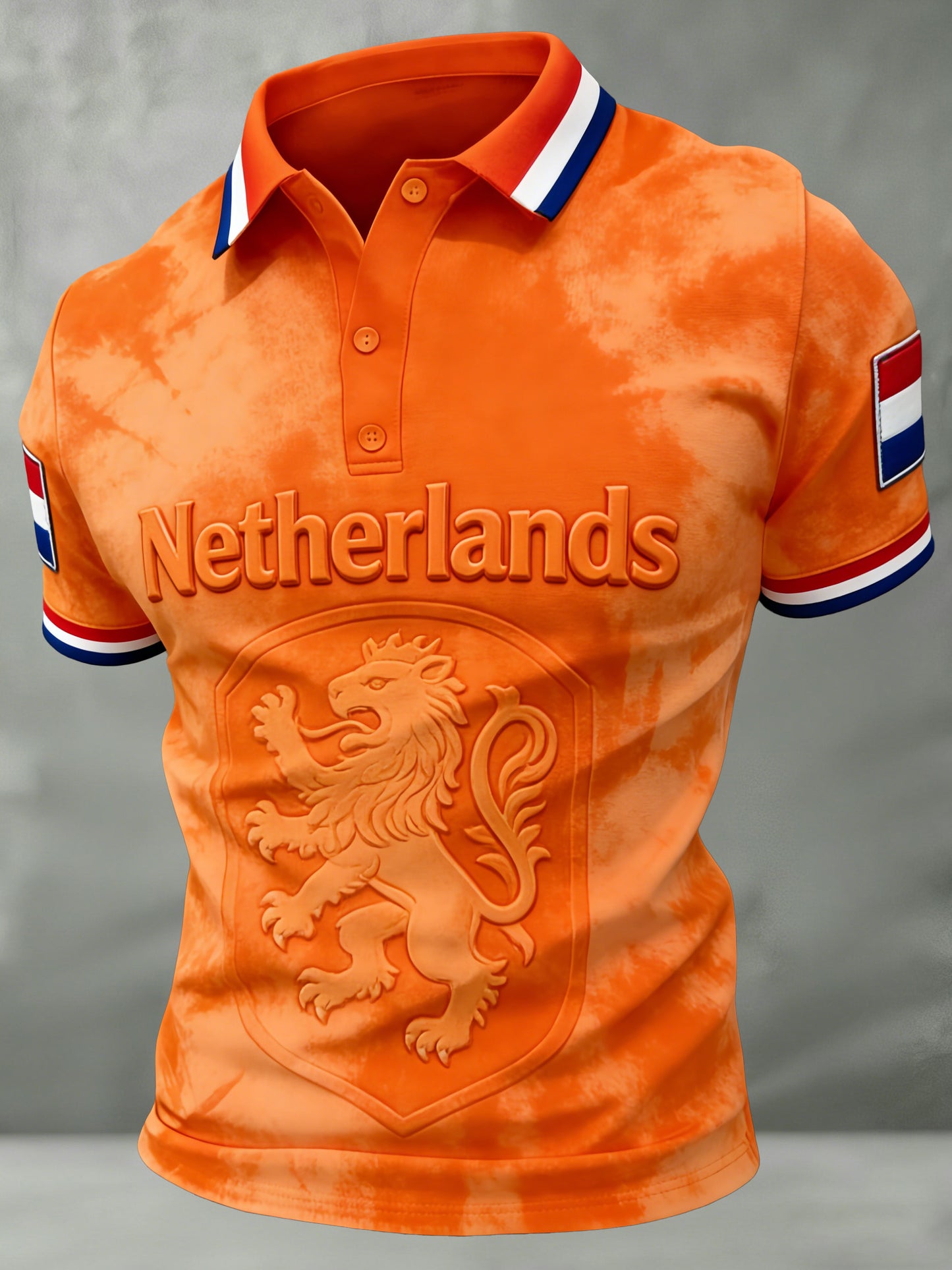 Herenpolo met kunstprint ter herinnering aan Koningsdag