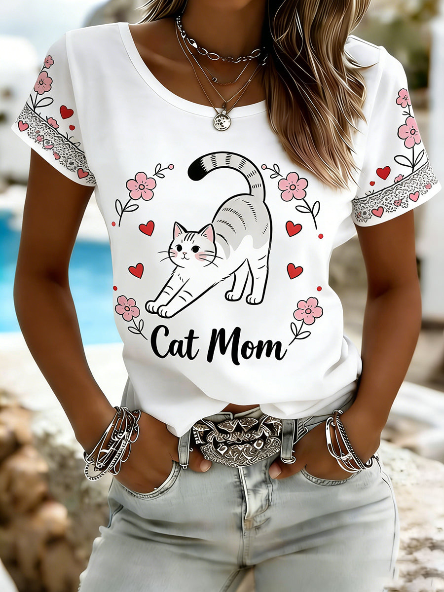 Damesmode Moederdag bedrukt casual T-shirt