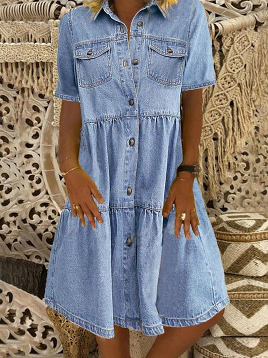 Casual elegante denimjurk voor dames