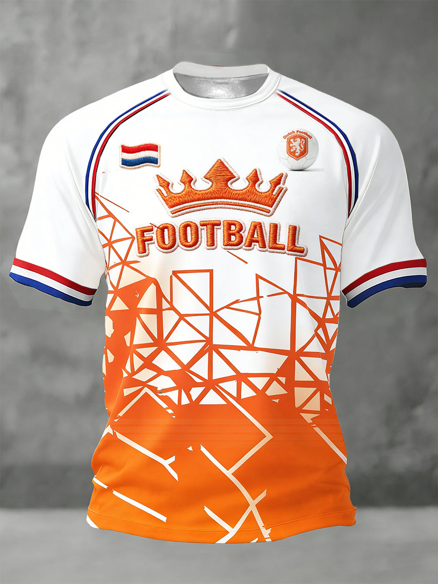 Heren Nederland 2026 voetbalprint casual drop-shoulder jersey t-shirt
