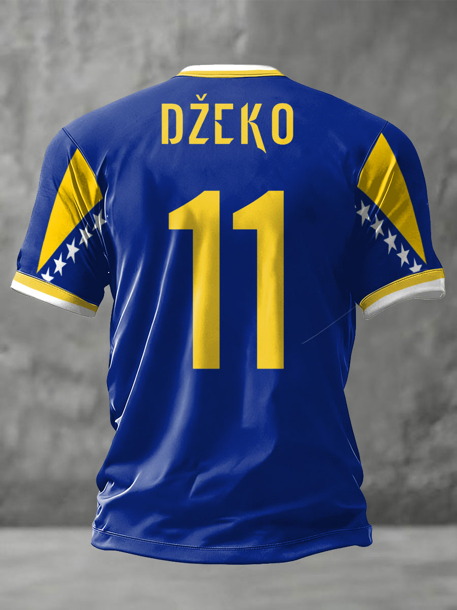 Heren Bosnië ZMAJEVI Voetbal liefhebber bedrukt T-shirt