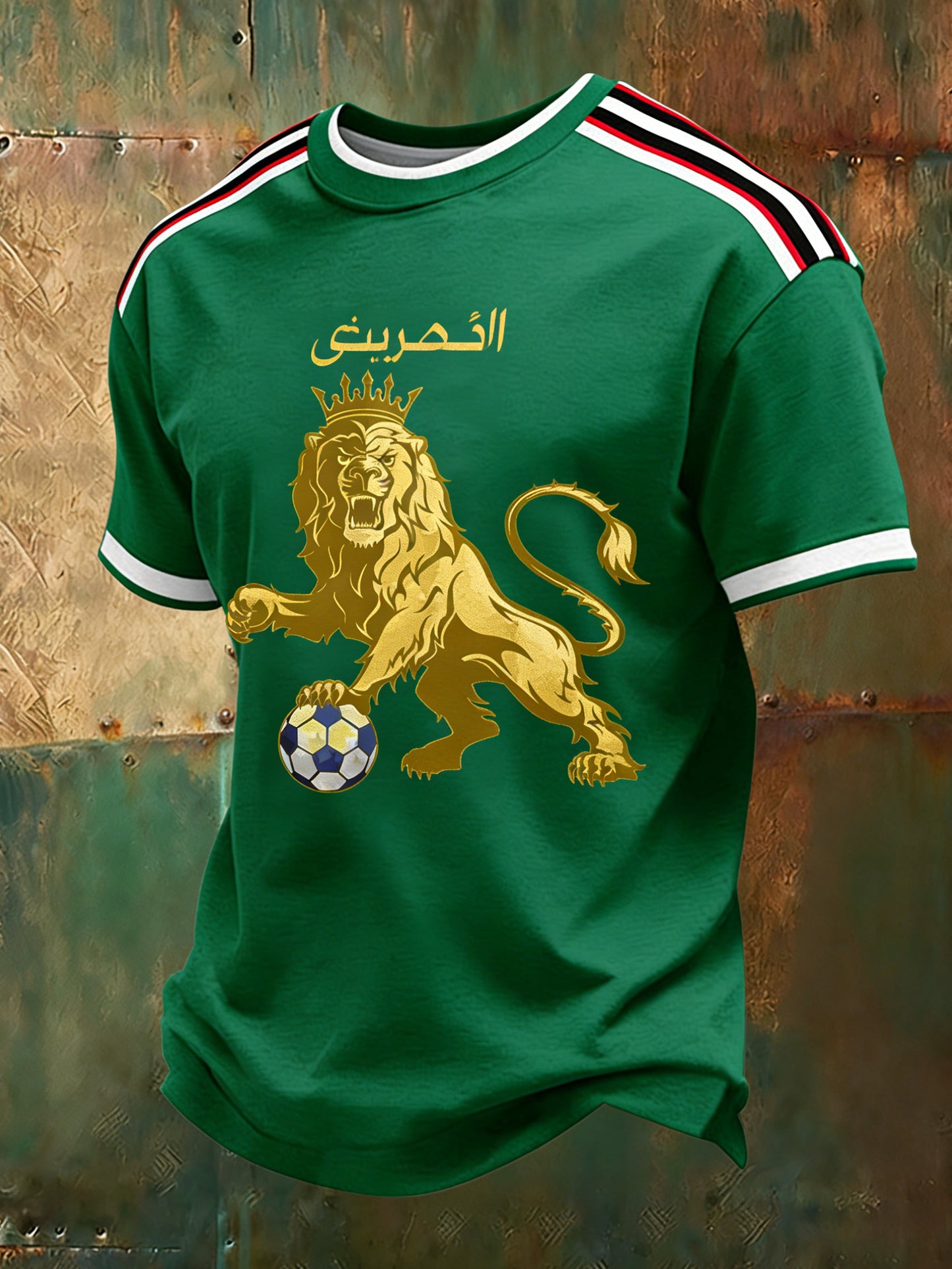 Heren Irak voetbalwedstrijd juichende kunstprint fan-t-shirt