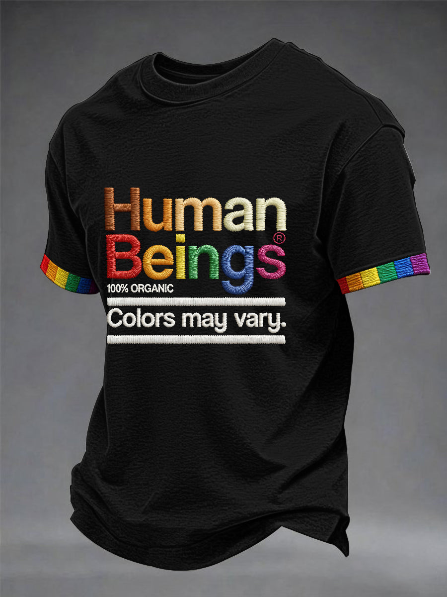 Pride-maand voor mannen Mensenwezens 100% organische kleuren kunnen Varieer T-shirt met korte mouwen