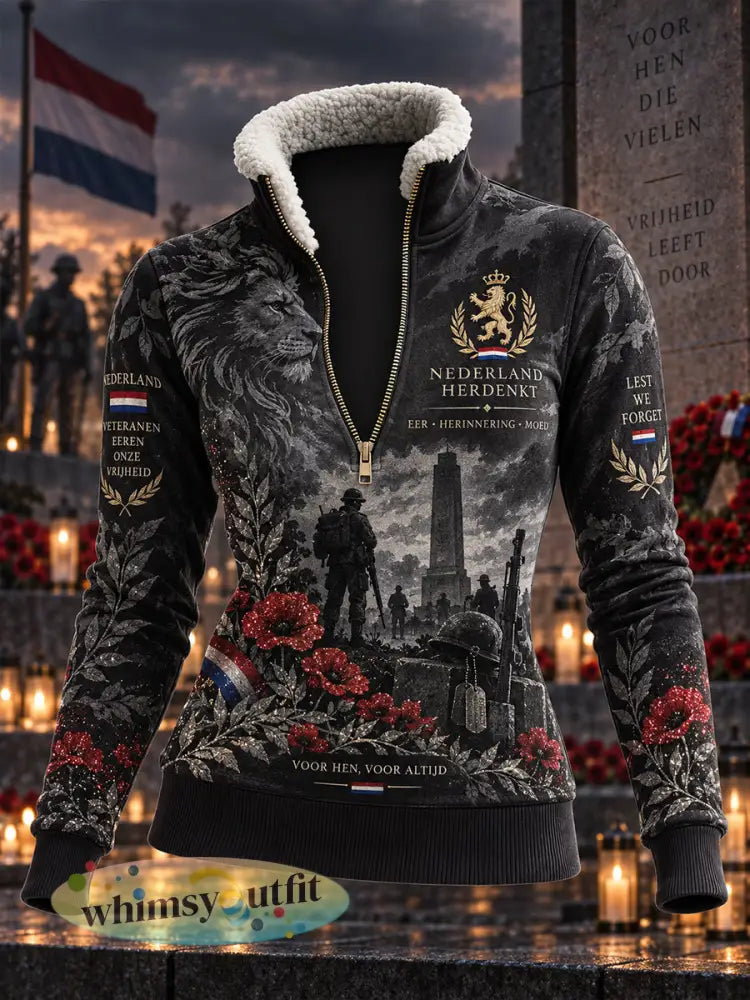 Sweatshirt met hoge hals en lange mouwen print voor de Dag van Herinnering aan Vrouwen - A / S