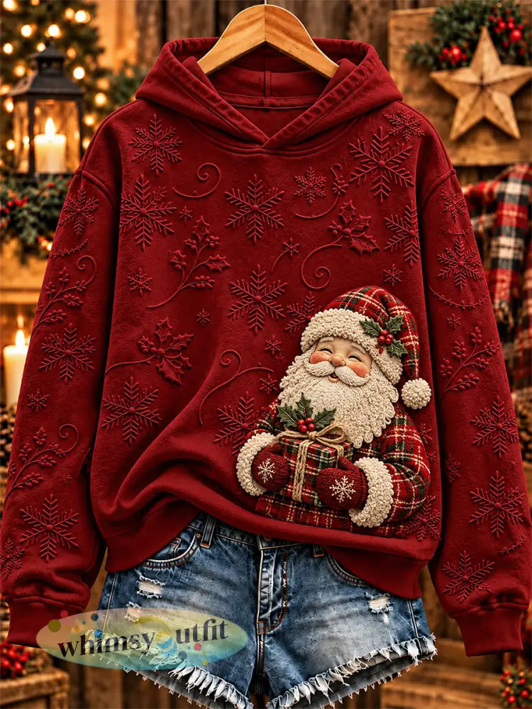 Sweatshirt met kerstprint voor dames - Rood / S