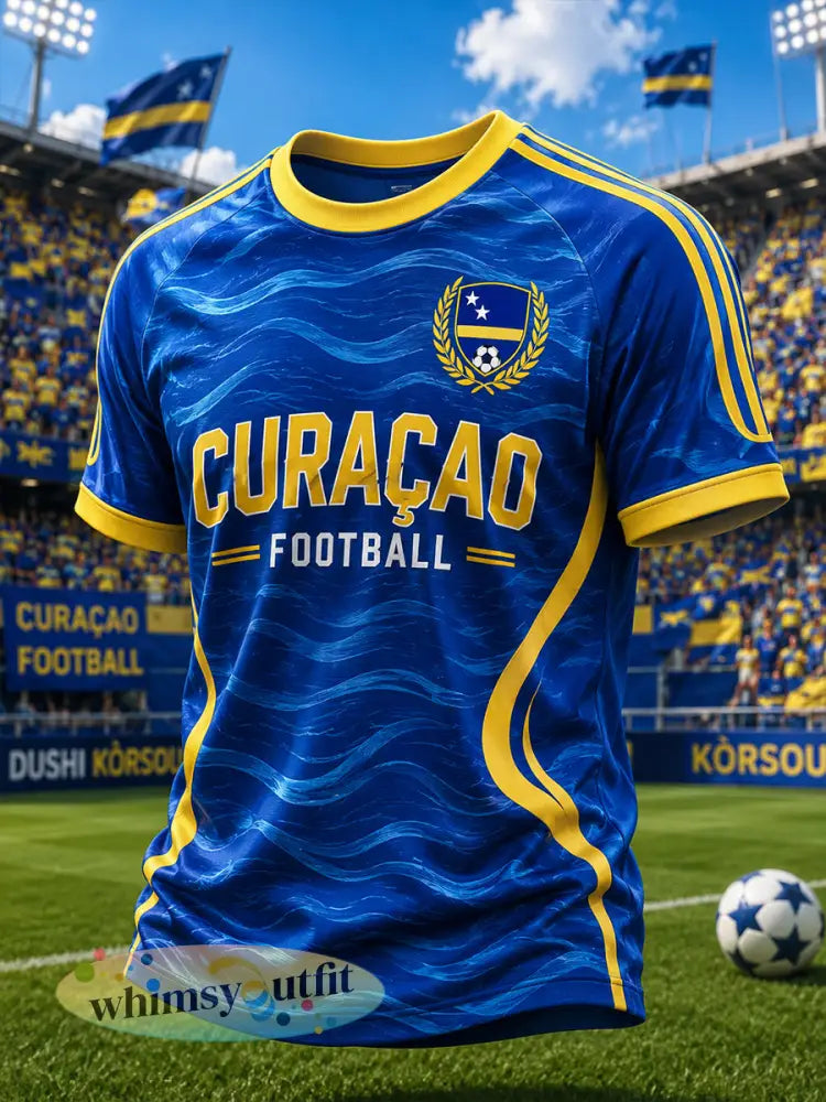 T-shirt voor heren met korte mouwen en raglanmouwen bedrukt met voetbalthema - A / S