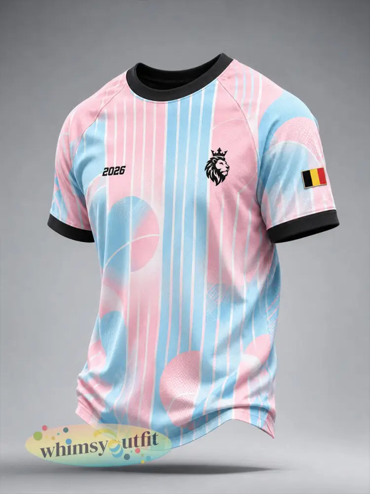 T-shirt voor heren met korte raglanmouwen en voetbalprint - A / S