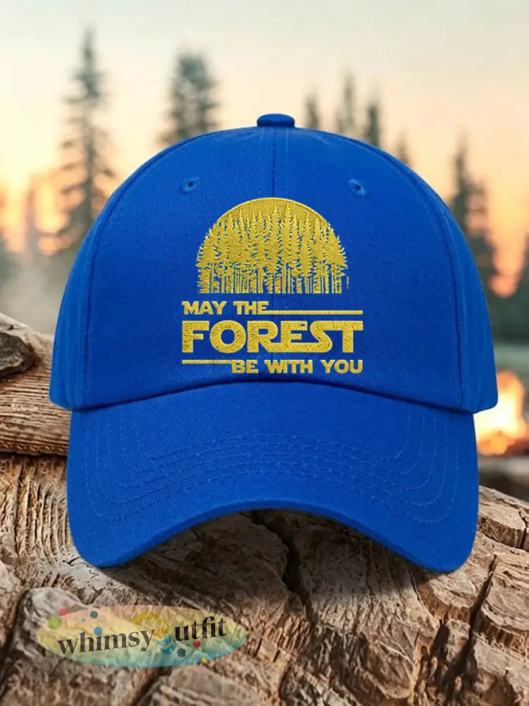 Uniseks resortmuts met de opdruk ’May The Forest Be With You’ - Koningsblauw / ÉÉN