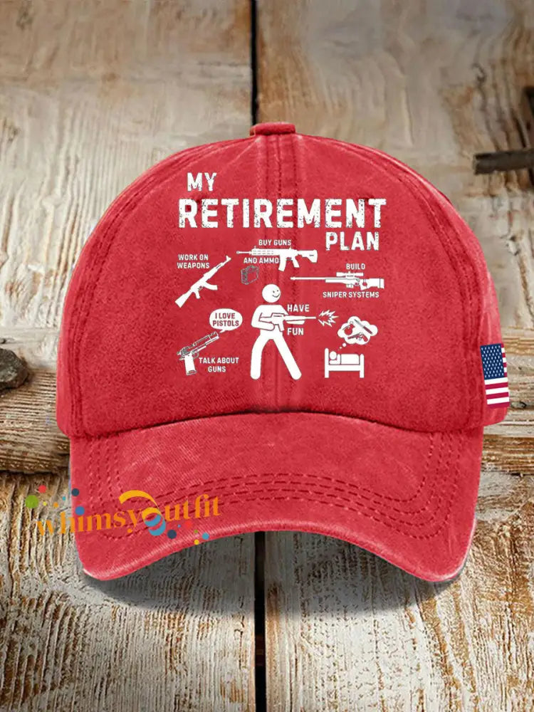 Unisex Funny Veteran Retirement Printed Hat Red / ONE
