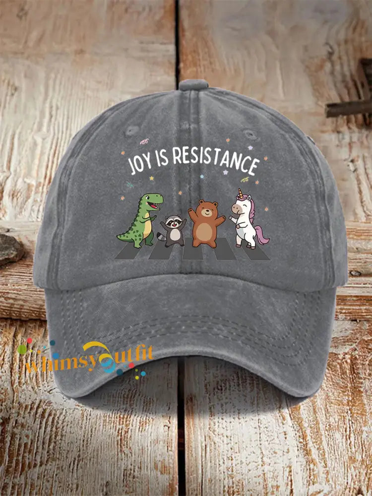 Unisex Joy Is Resistance Anti Fascism Hat Gray / ONE