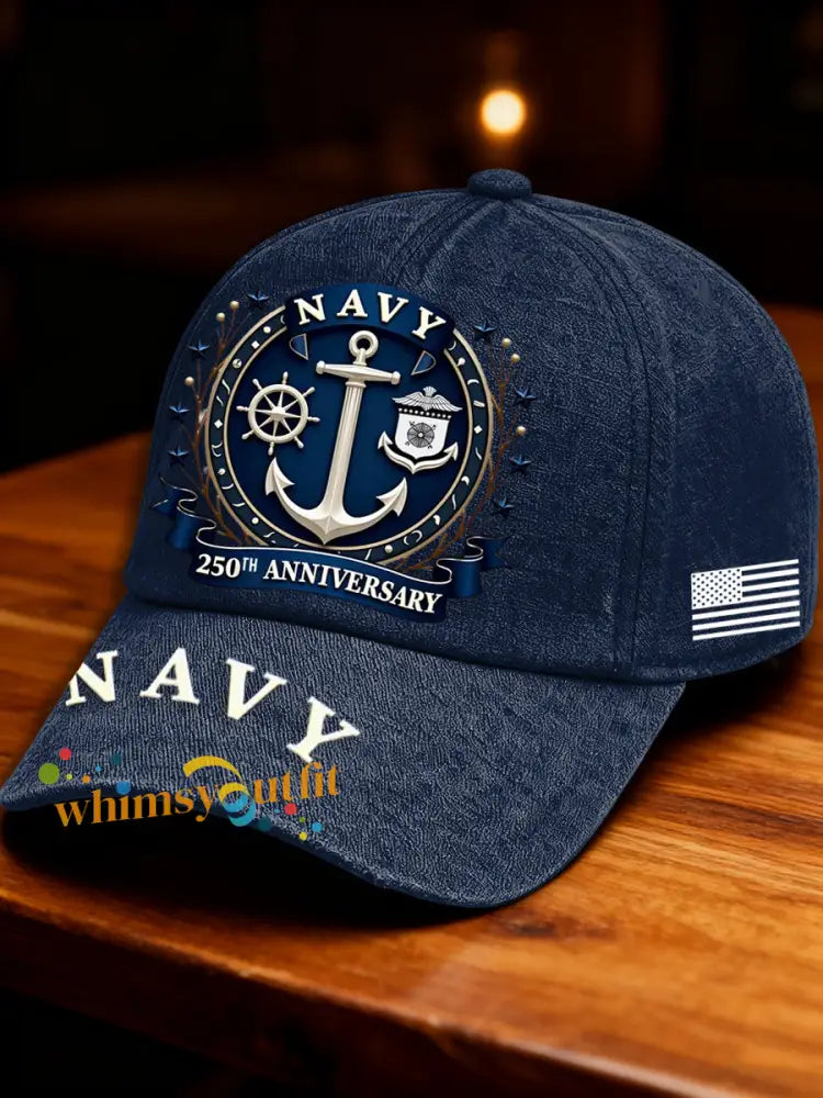 Unisex Navy 250th Anniversary Design Cap Navy Blue / ONE