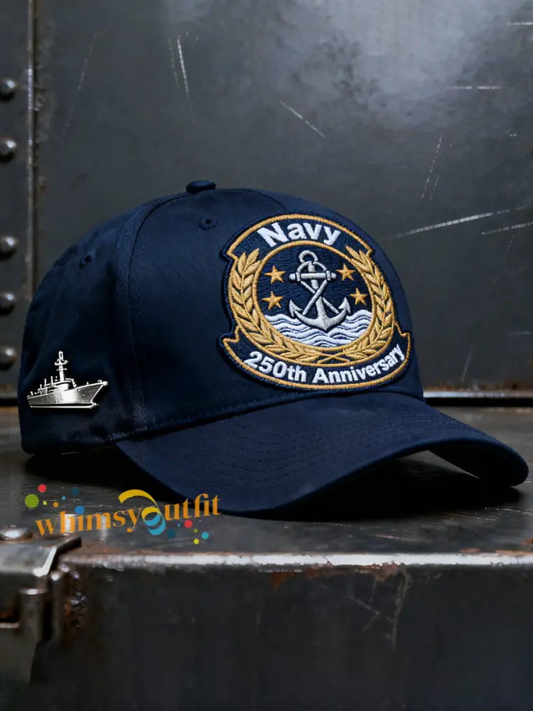 Unisex Navy 250th Anniversary Printed Cap Navy Blue / ONE