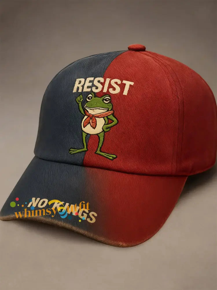 Unisex Resist Frog No Kings In America Printed Hat As picture / S