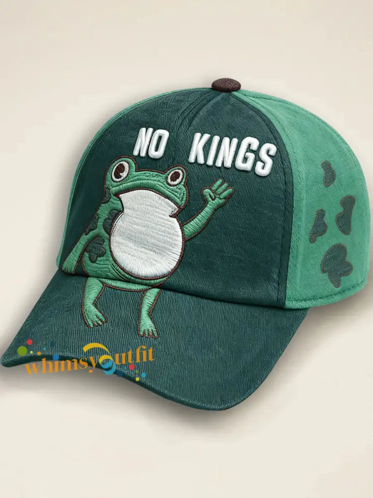 Unisex Resist Frog Print Hat Green / ONE