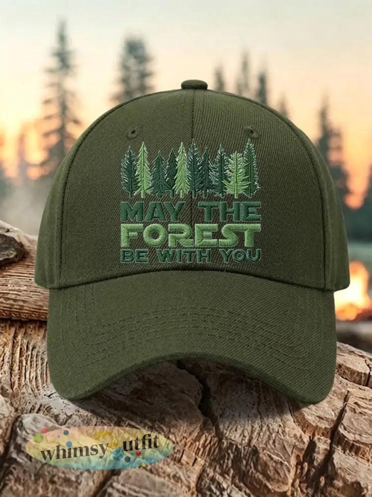 Unisex Resort Kan Het Bos Met U Print Cap - Legergroen / ÉÉN