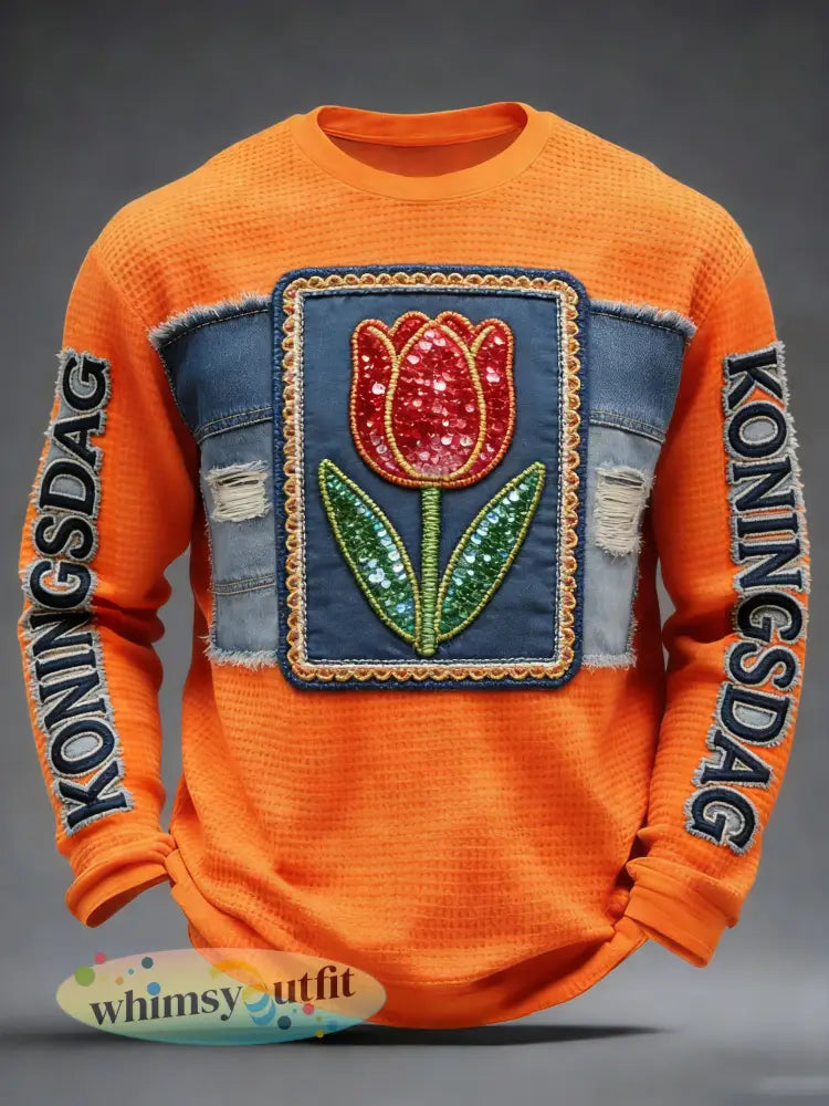 Vintage casual sweatshirt voor de viering van Koningsdag in Nederland - A / S