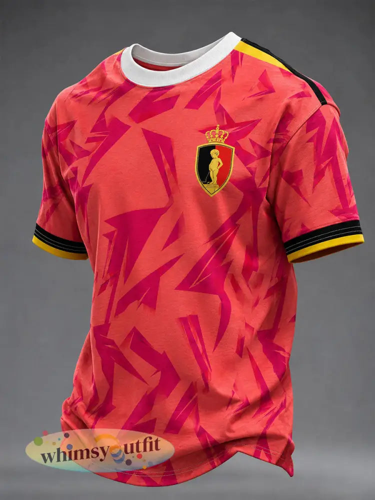 Voetbalshirt voor mannen uit België met korte mouwen - Rood / S