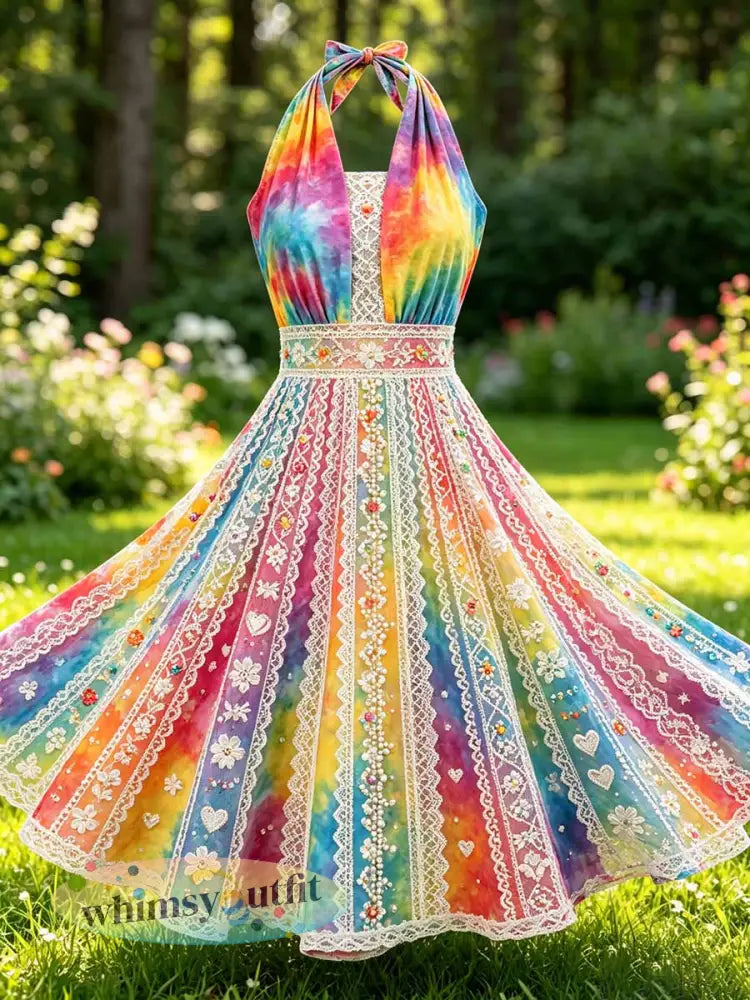 Vrouwenregenboogkunst geprinte vrijetijdskleding - als foto / S