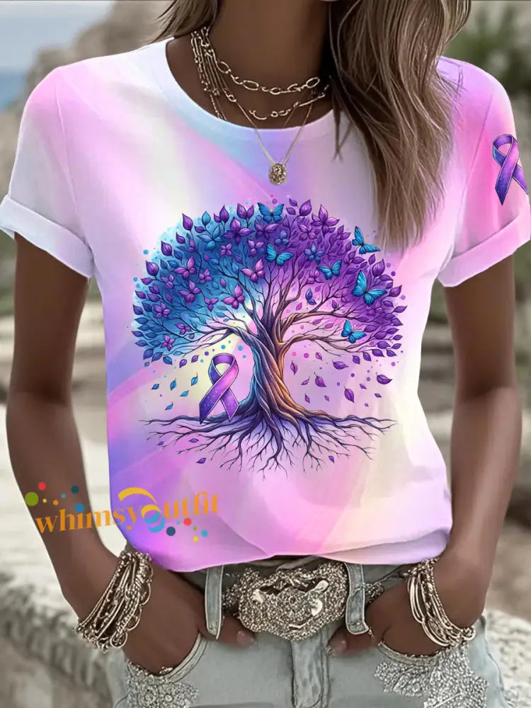 Women’s Alzheimer’s Disease Print T shirt As picture / S