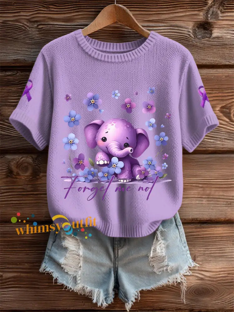 Women’s Alzheimer’s forget me not tops Purple / S