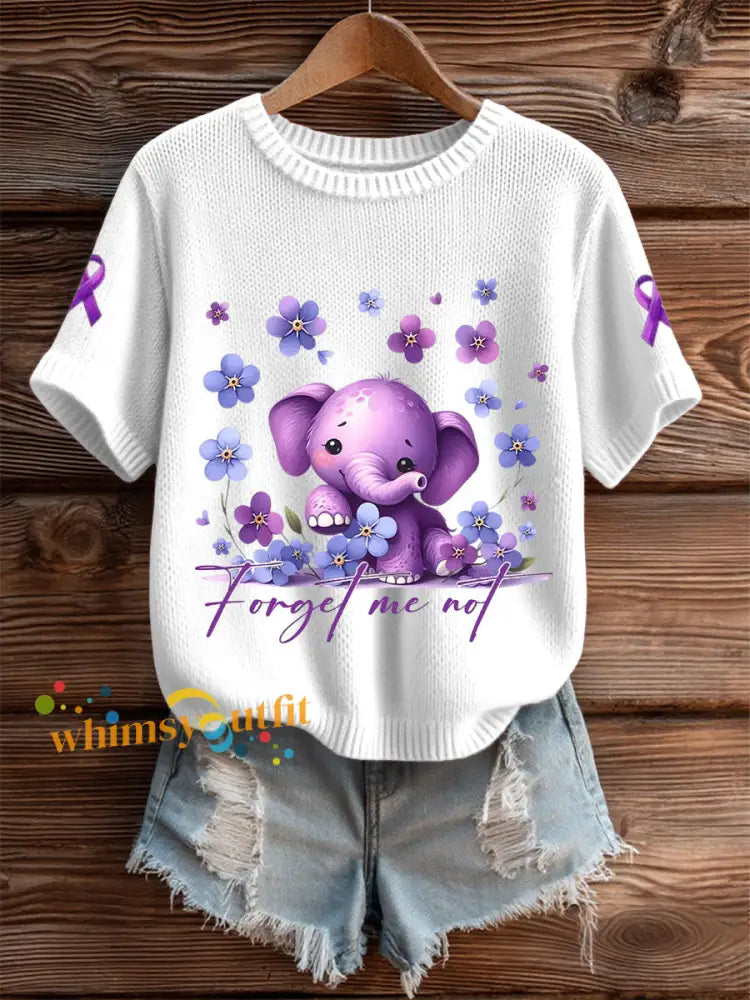 Women’s Alzheimer’s forget me not tops White / S