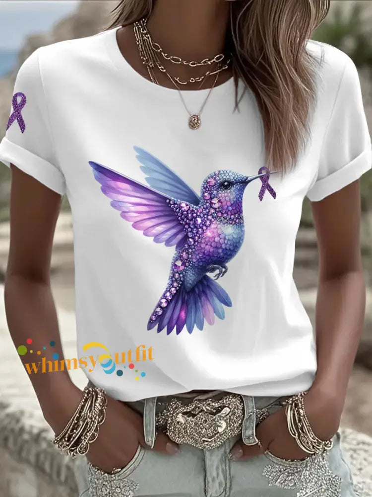 Women’s Alzheimer’s Hummingbird T shirts White / S