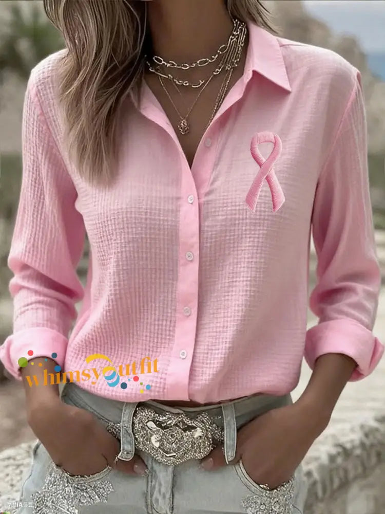 Women’s Breast Cancer Awareness Pink Ribbon Shirts Pink / S