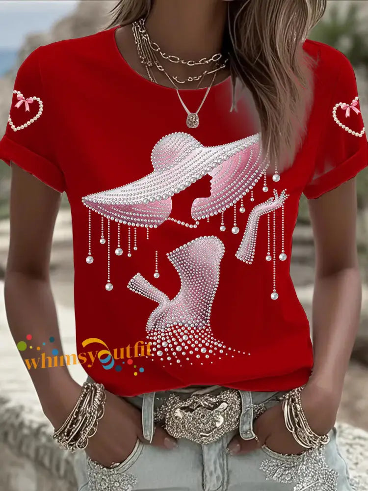 Women’s Breast Cancer Awareness Short sleeved T shirt Red / S
