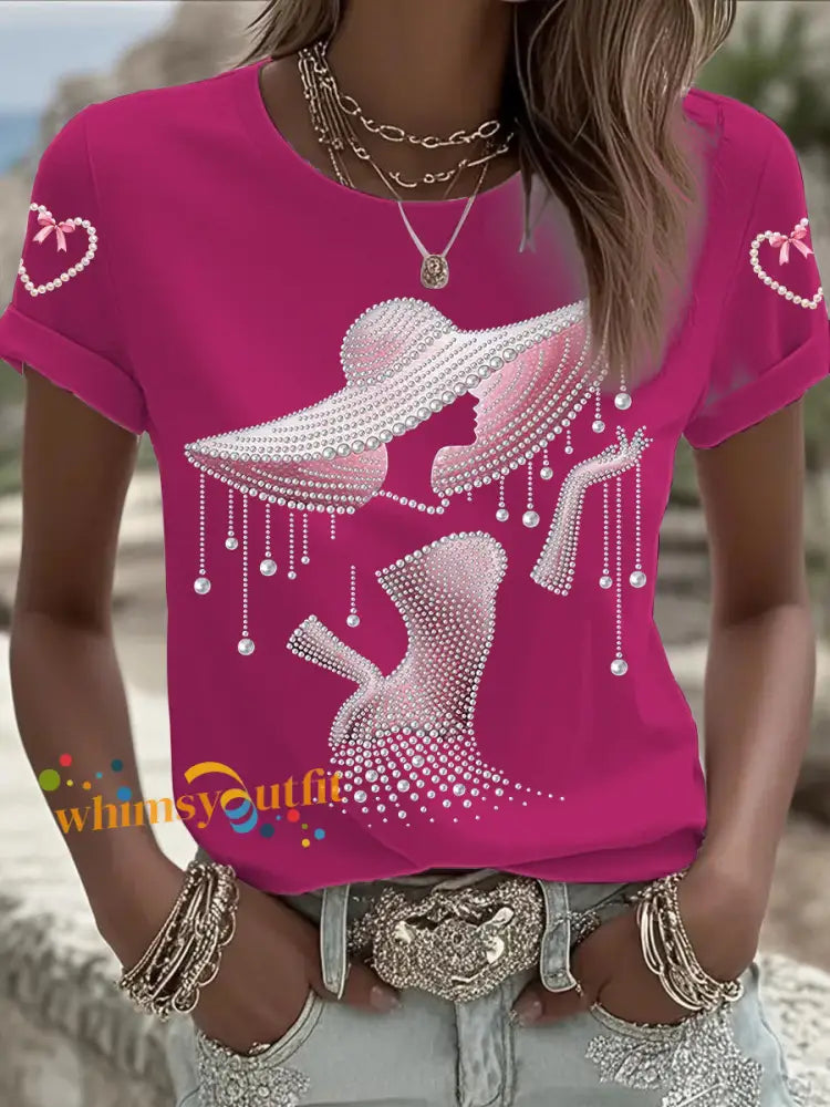 Women’s Breast Cancer Awareness Short sleeved T shirt Rose Red / S