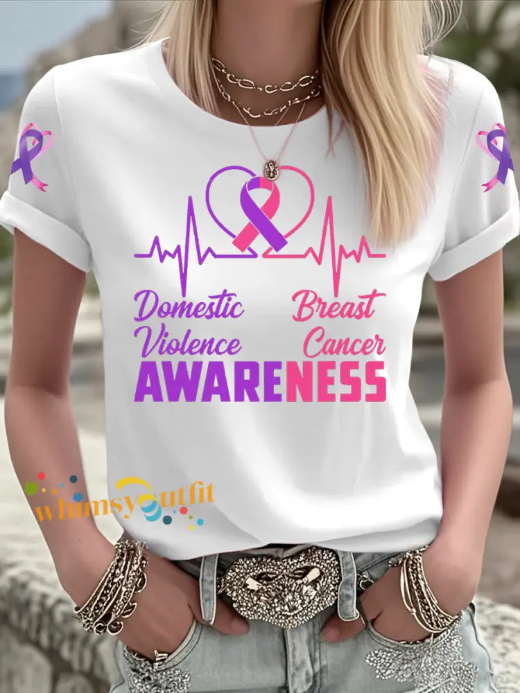 Women’s Breast Cancer short sleeved T shirt White / S