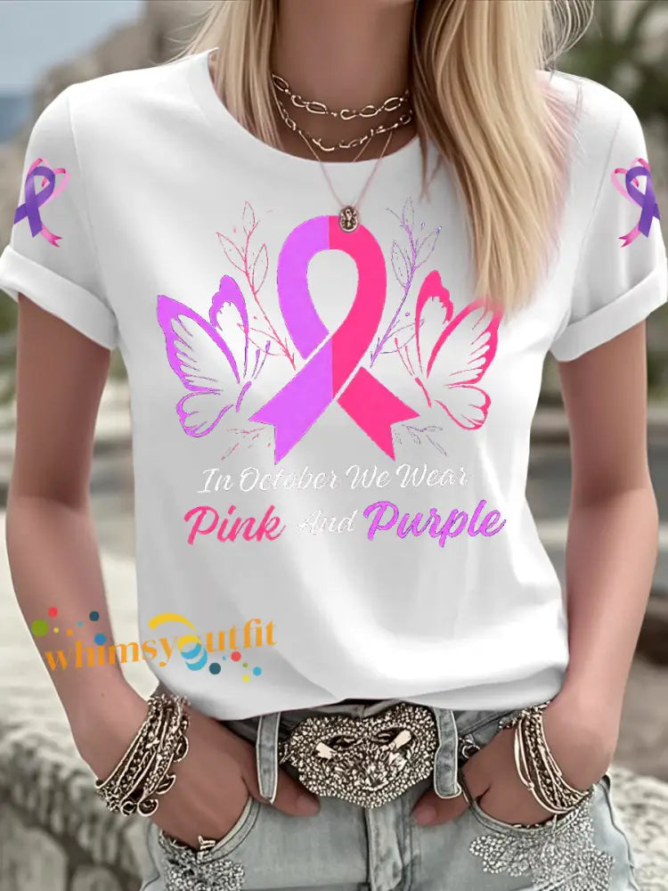 Women’s Breast Cancer short sleeved T shirt White / S