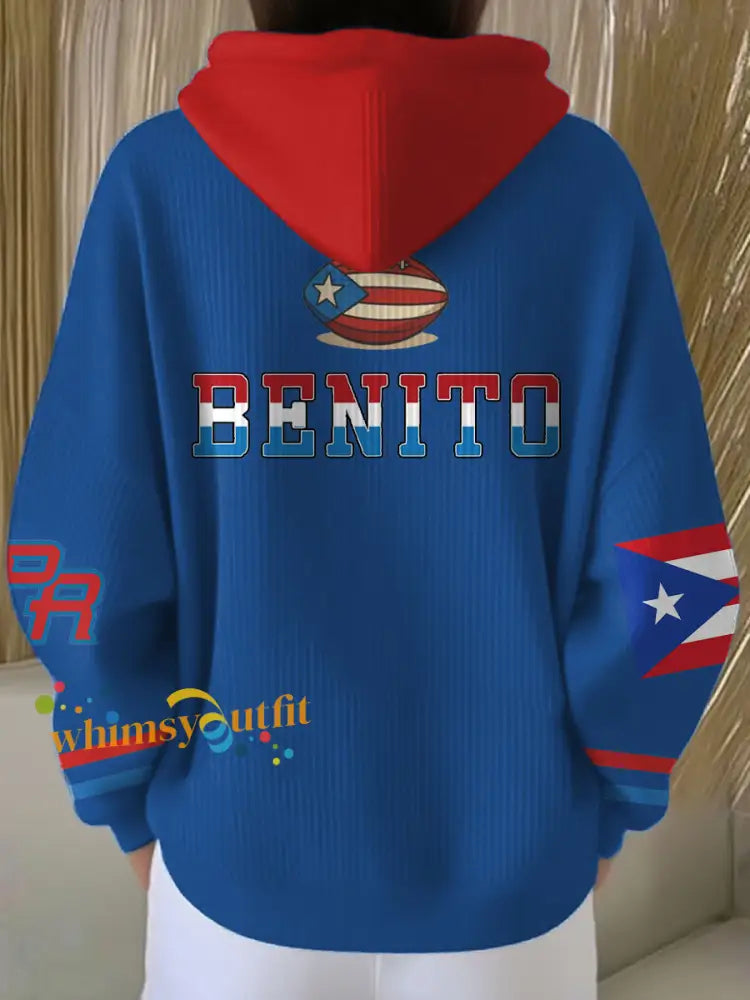 Women’s Bunny Football Music Lover Printed Hoodie