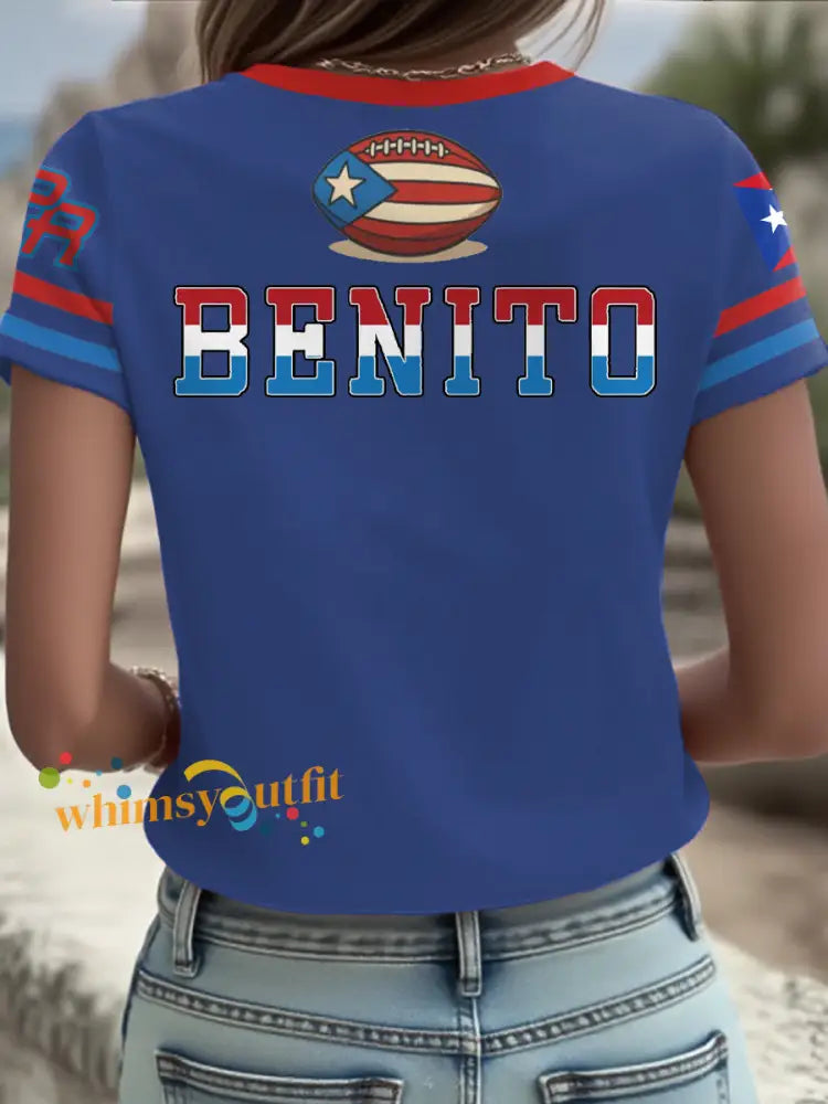 Women’s Bunny Football Music Lover Printed T-shirt