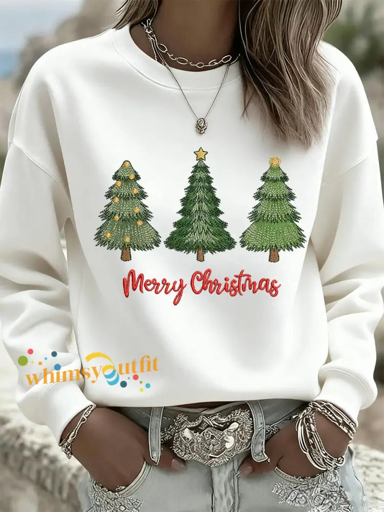 Women’s Christmas Vintage Animal Floral Art Casual Sweatshirt Top A / S