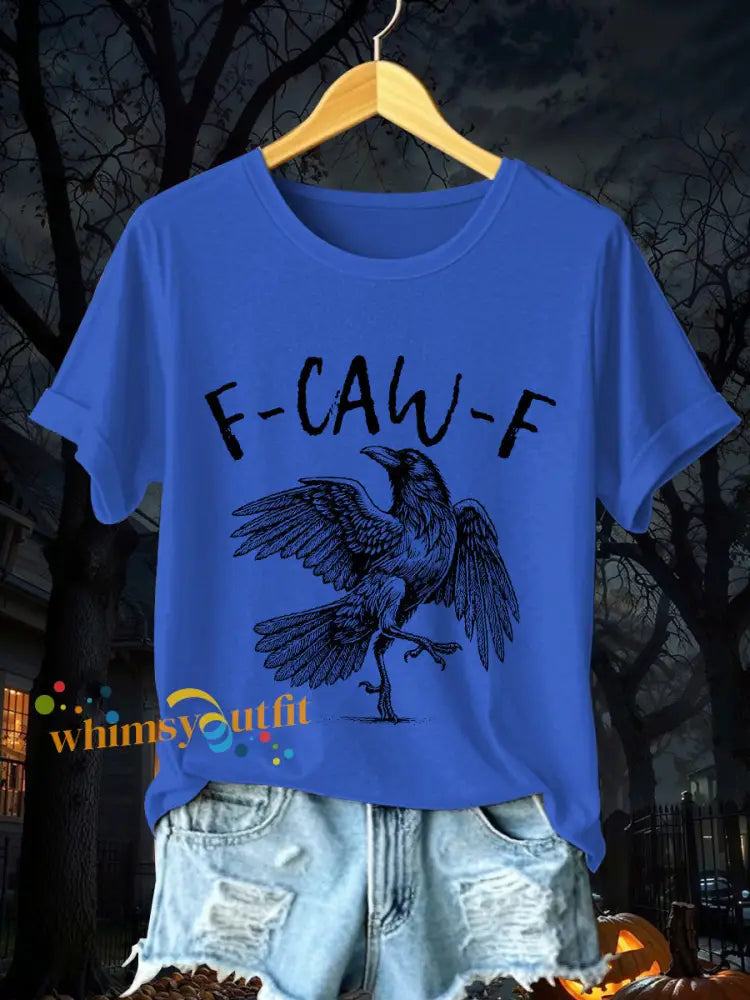 Women’s Crow F Caw F Short Sleeve T Shirt Blue / S