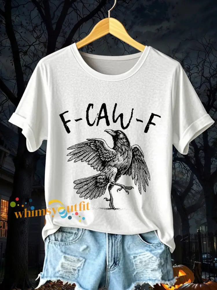 Women’s Crow F Caw F Short Sleeve T Shirt White / S
