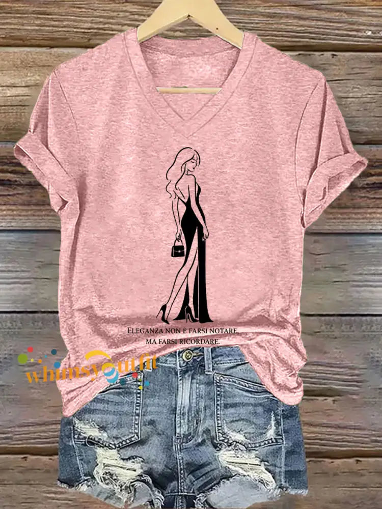 Women’s Elegance Is About Being Remembered Quote T Shirt Pink / S