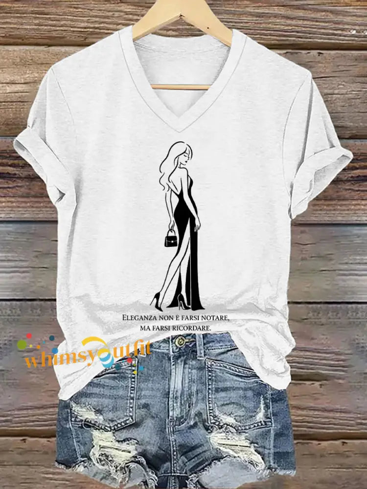 Women’s Elegance Is About Being Remembered Quote T Shirt White / S